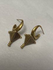 Metropolitan Museum Of Art MMA Gold Tone Tribal Earrings 14k Gold Posts