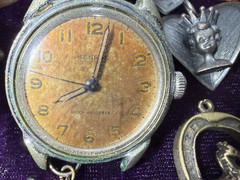 Vtg to Now Junk Drawer Costume Jewelry Lot Watch Padlock Brooch Pendant Estate