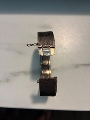 Vintage Hinged Bangle Bracelet 800 Silver Engraved Floral clasp 27 grams