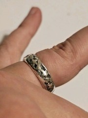 Custom Poured Signed Berry Jewelry Co. Sterling Deco Star Band Sz 9.75 #S55/01
