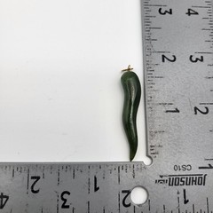 Vintage Jade Pendant Italian Horn Cornicello 14K ring