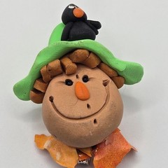 Thanksgiving 3PC Brooch Set Turkey Scarecrow Autumn Fall Polymer Clay Cute Fun