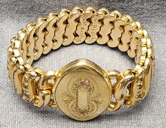 Pitman & Keeler American Queen Sweetheart Expandable Bracelet Vintage Rare Shape