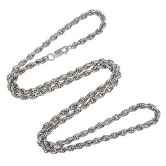 Vintage Sterling Silver 925 Rope Link Chain Necklace 24″