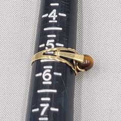 Vintage 585 14k Yellow Gold Ring Tigers Eye Stone 1.5 grams Size 5.5