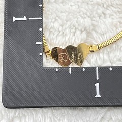 Vintage Sweetheart Heart Bracelet Gold Tone Engraved Initials D N Fits 6.5″