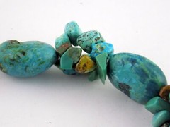 Sterling Silver Clasp Turquoise Beaded Strand Necklace 925 Varied Beads 17 Inch