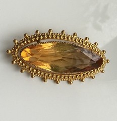 Vintage Soviet gold-plated yellow brooch pin