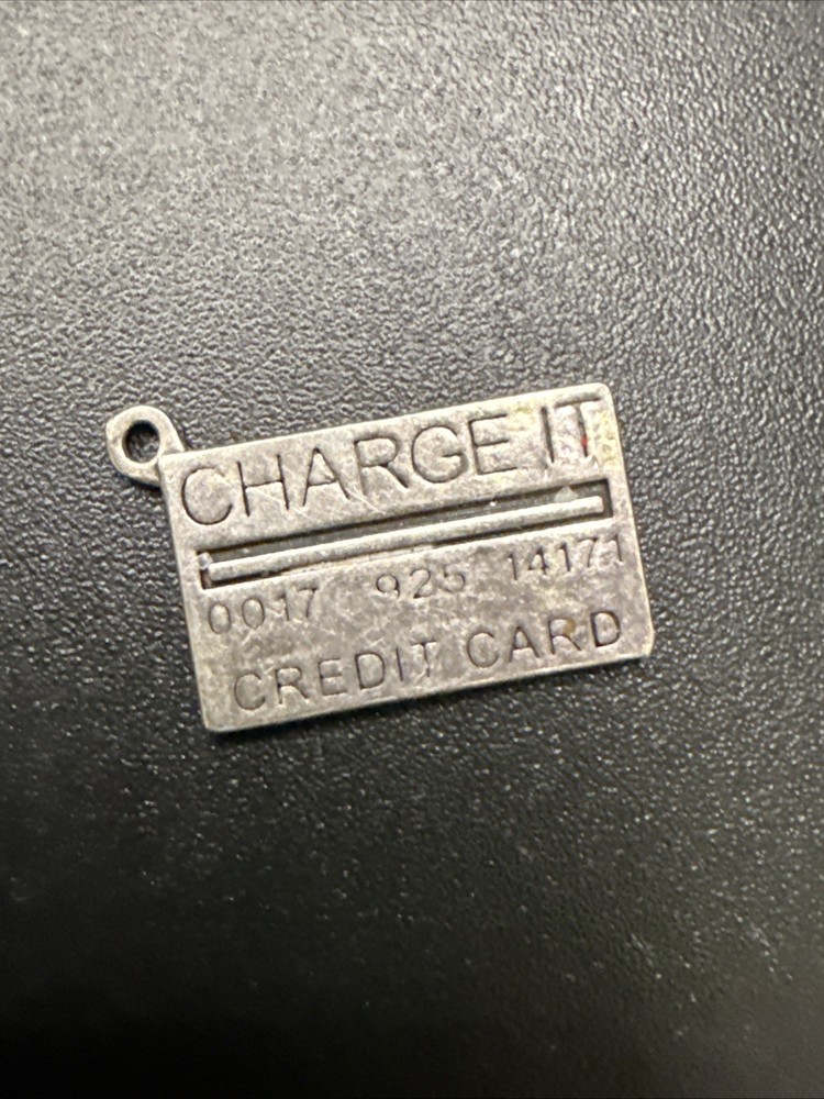 Vtg STERLING SILVER “CHARGE IT” CREDIT CARD CHARM 925