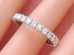 VINTAGE 1.35 ctw BRILLIANT DIAMOND PLATINUM ETERNITY BAND RING 1950 sz 10-10.25