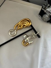 Schiaparelli Asymmetrical Nose Ear Earrings WITH BOX