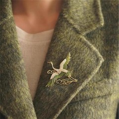 Exquisite Crane Brooch Retro Elegant Pin Brooches Party Decoration Versatile
