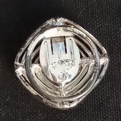 Vintage Silver Tone Scarf Ring Clip Textured Unsigned As Is