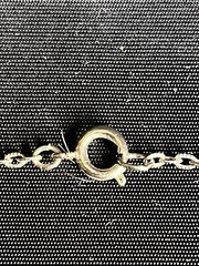VINTAGE 1976 WTW PEWTER TRIBAL PENDANT ON 15” SILVER ROLO CHAIN