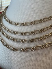 Vintage Multiple Strand 5 Strands Gold Tone Chain 16”-18” Adjustable Necklace