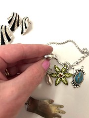 Vintage Silver Tone Rhinestones Earrings Pendant Avon Nina Ricci Lot Unbranded