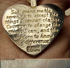 Vtg GORHAM STERLING Heart Pendant Peace Dove IOB COA Serenity Prayer EUC 🙏