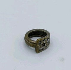 Vintage Daffodil National Silver Co Spoon Ring Silver Plate w/Gold Wash Sz 3.75