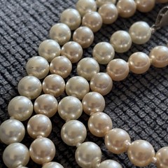 2 Vintage Faux Glass or Cultured Pearl Necklace Choker Knotted Graduated 35g 19”