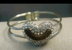 Vintage Juicy Couture Hinged Bangle Bracelet Puffy Heart