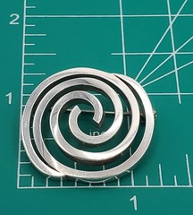 VTG 925 Spiral Brooch 1.25in Sterling Silver Solid 15g Abstract 3D Geometric