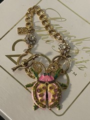 LATR 2GO Interchangeable Charm Bracelet (Glamour Puss & RARE Ladybug) 7.5”