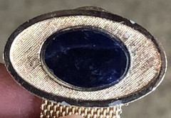 Danté Sodalite Cufflinks Blue Stone Gold Tone Mesh Wrap Around – Vintage
