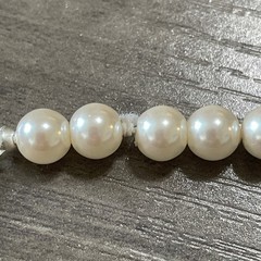 7.25” Bracelet Napier Faux Pearl Strung Silver Tone Highlights Clasp Bracelet
