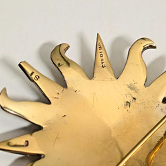 Vintage Vermeil Sterling Silver Brutalist Sun Pendant/Brooch 1.5inches 12g