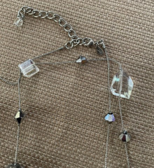 Premier Design Silver Tone Multishape Acrylic/Glass Crystals Metal Necklace