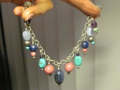 (R Carolyn Pollack 925 Sterling Silver Multi Stone Dangle Magnet Bracelet 41.4g
