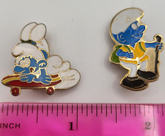 Vintage 80’s Smurfs Enamel Cloisonne Pin Brooch Metal Lapel Cartoon Smurfs