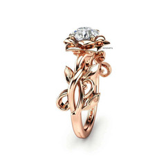 2 Ct Lab Created Round Diamond Flower Women’s Engagement Ring 14k Rose Gold Over