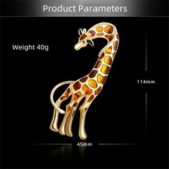 Enamel Giraffe Animal Brooch Pin for Women Girls Men Fashion Rhinestone Gold …