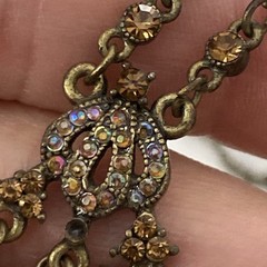 Vclm choker Goth Amber Tag As Is Colorful Purples Missing Few Color Rhinestones