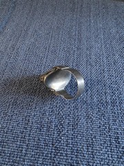 Vintage Taxco Mexico Poison Pill Tiger’s Eye Leaf Sterling Silver Ring