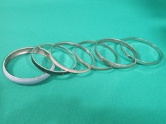 Vintage Bangle Bracelet Lot of 6 Enamel & Silver Tone Includes Signed Monet