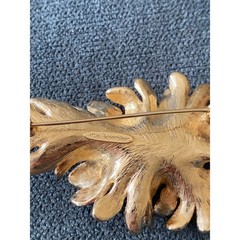 Vintage Nettie Rosenstein Gold Leaf Pin 3-D