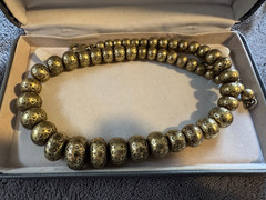 Vintage Coldwater Creek Gold-Toned Metal Graduated Beads Strand Necklace w/ Case