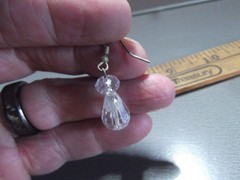 1 Pair Unique .75″in Glass Clear Crystal Tear Drop Shape Dangle