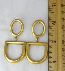 YOCHI NY Gold Tone Statement Horsebit Necklace & Earrings Set