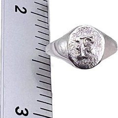 Initial Letter F Signet 925 Sterling Silver Child Baby Woman Pinky Ring Sz 3.25