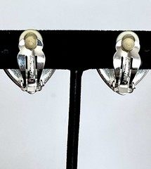 Erwin Pearl Vintage Gold & Silver Heart Clip On Earrings Royalcore Sparkle Chic