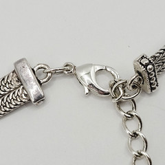 Napier Two Chain with Square Floral Filigree Ornate Silver Tone Pendant Necklace