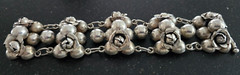 Spectacular Vintage Mexican Sterling Silver Bracelet, Flower Blossoms, WOW!