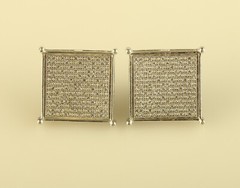 Vintage Sterling Silver Cluster Diamond Gemstone Square Shape Stud Earrings