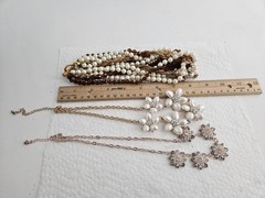 Estate Necklace Lot Rhinestone And Beaded Carol Lee Original Box EUC