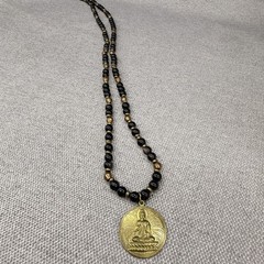 Vintage GiGi Chic Necklace Egyptian Revival Style Gold Tone Pendant 39 Inches