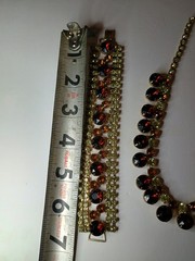 Vintage Brown Rhinestone Bracelet & Necklace Set 1950’s 1960’s