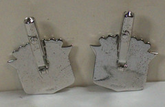 Retro Cadillac Car Emblem Cufflinks Crest Sterling Silver General Motors Vtg